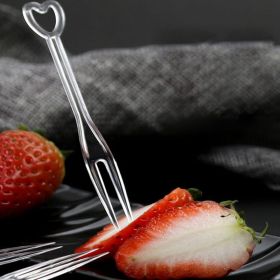 200pcs Disposable Plastic Mini Tasting Forks For Fruits, Desserts, Cheese Cubes, Snacks (Option: 200pcs)