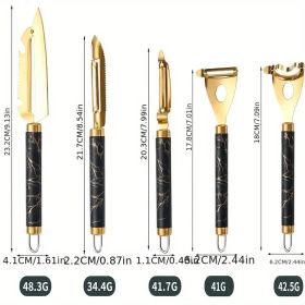 Professional Multifunctional Stainless Steel Peeler Set - Anti-rust Kitchen Tool For Fruits, Vegetables, Fish Scales And Corn With Ergonomic Non- (Option: 5pcset)