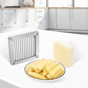 Replacement Chopper Blade, 1/4 Inch, 3 PCS French Fry Blade Assembly With 6 Extra Knives, Stainless Steel Dicer Parts And Push Block For Cutting (Option: silver)